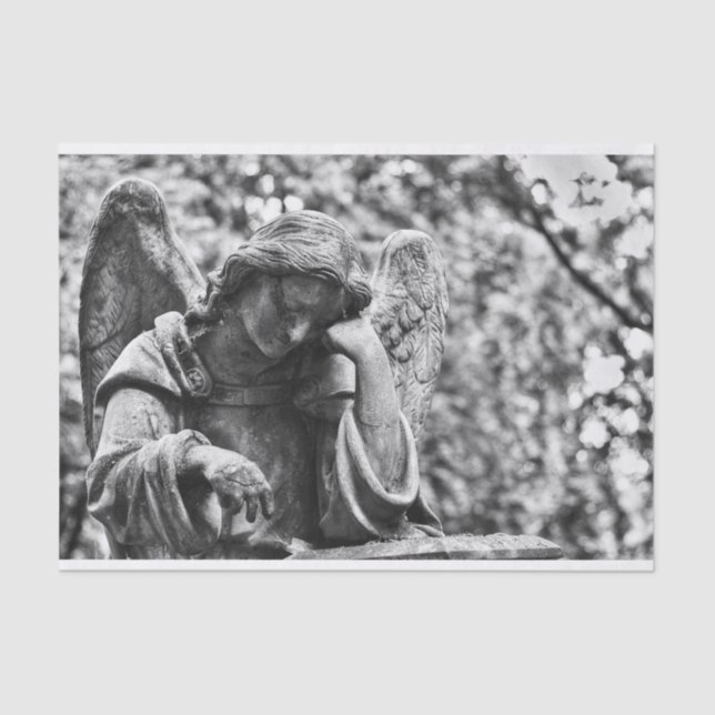 Ángel cementerio blanco y negro seidenpapier (Vorderseite)