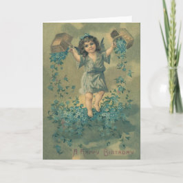 Angel Cherub Basket Vergiss-Me-Not Karte