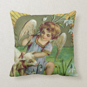Angel Cherub Sun Lamb Sheep Kissen