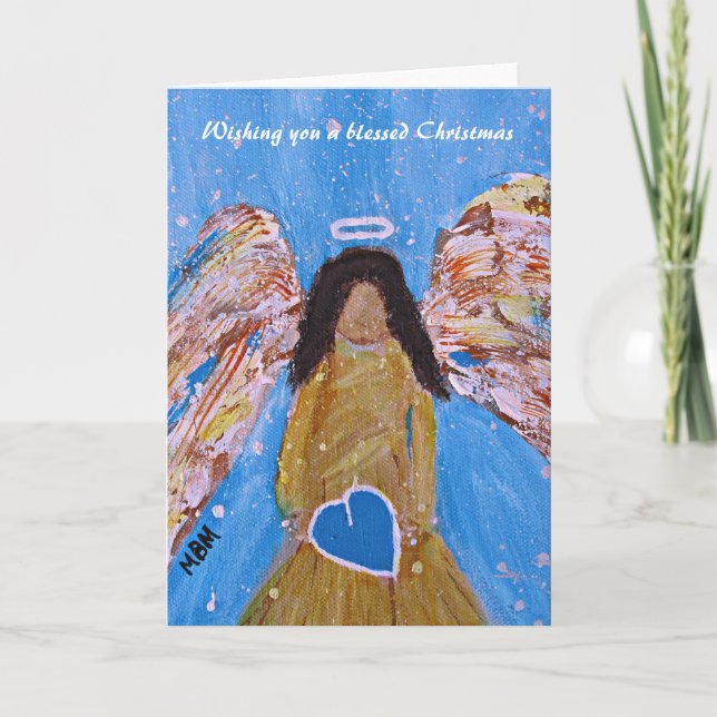 Angel Christmas Card (blank inside) Feiertagskarte (Vorderseite)