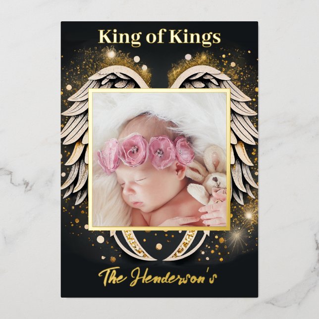 Angel Christmas Card Folieneinladung (Vorderseite)