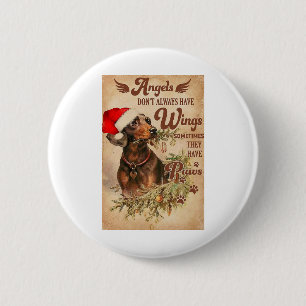 Angel Christmas Dackeln Button