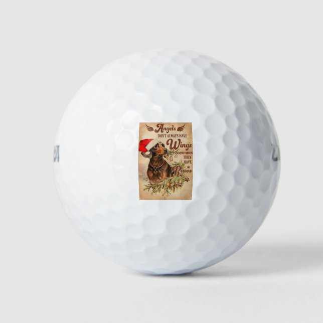 Angel Christmas Dackeln Golfball (Vorderseite)