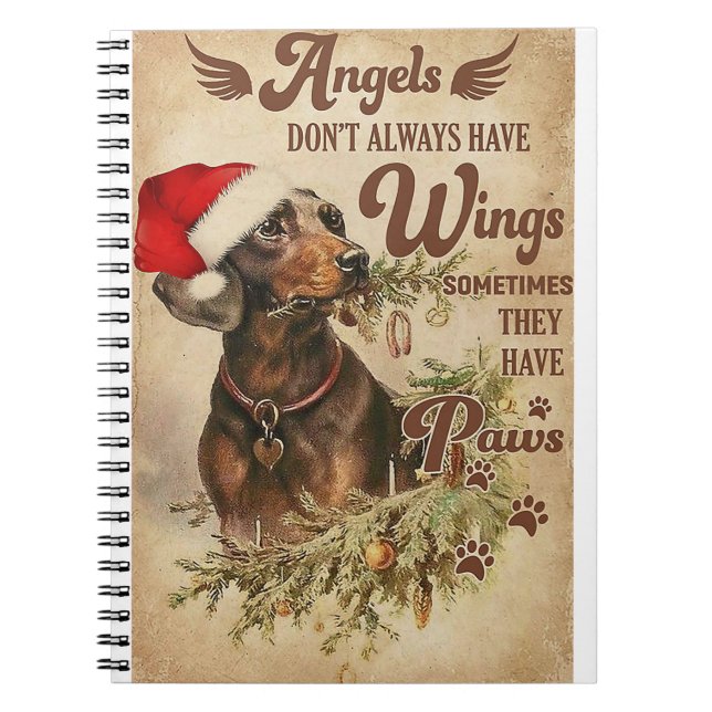 Angel Christmas Dackeln Notizblock (Vorderseite)
