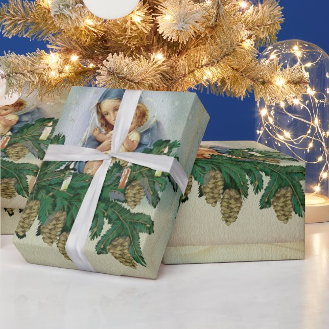 Angel Christmas Mery und Jesus in Kerzenlicht Geschenkpapier (Feiertage)