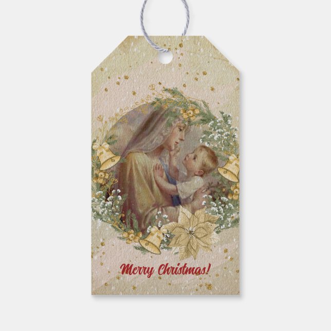 Angel Christmas Mother and Child Geschenkanhänger (Rückseite)