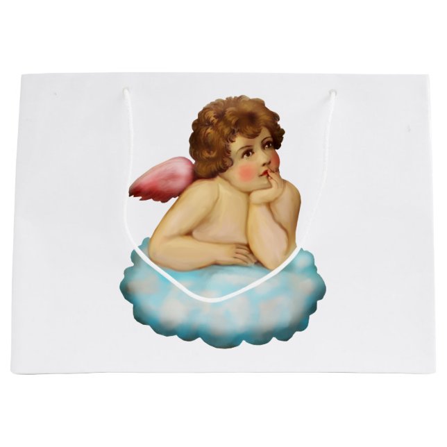 Angel Cloud Cupid Große Geschenktüte (Vorderseite)