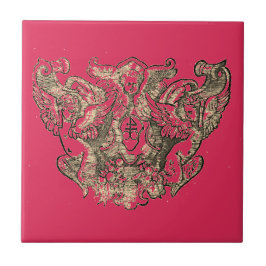 Angel – Coat of arms – Emblem pink Fliese