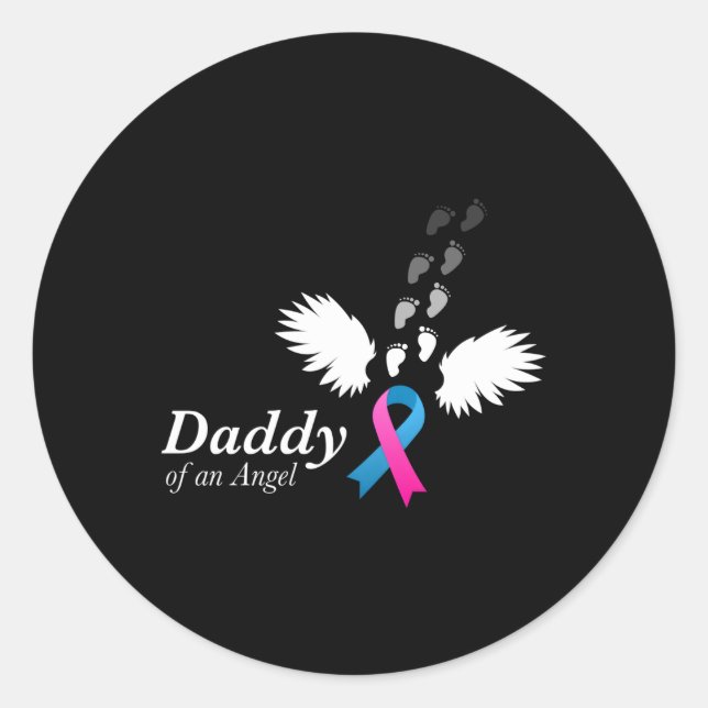 Angel Daddy Misriage Awareness Säugling Loss Runder Aufkleber (Vorderseite)