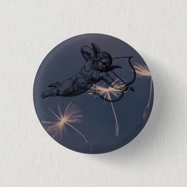 Angel Dandelion Dream Cupid Liebe Button (Vorderseite)