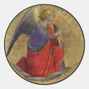 Angel der Annunziation von Fra Angelico Runder Aufkleber