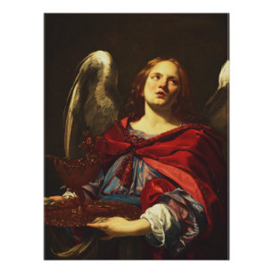 Angel, der das Schiff und das Handtuch hält Poster