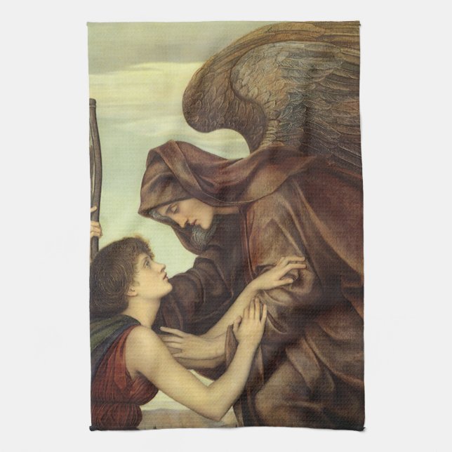 Angel des Todes von Evelyn De Morgan Geschirrtuch (Vertikal)