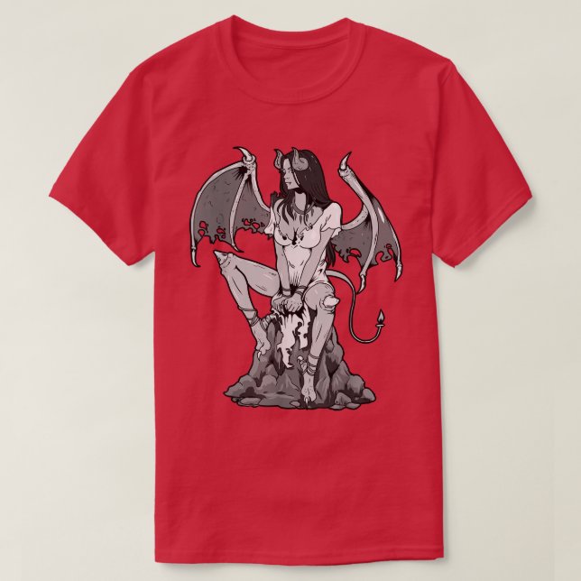 Angel Devil Satan Goth Grunge Demon Gothische Frau T-Shirt (Design vorne)