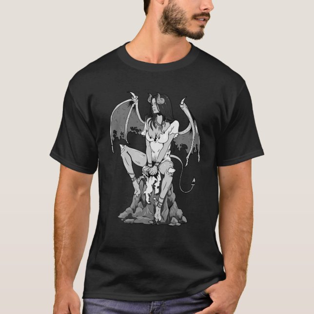 Angel Devil Satan Goth Grunge Demon Gothische Frau T-Shirt (Vorderseite)