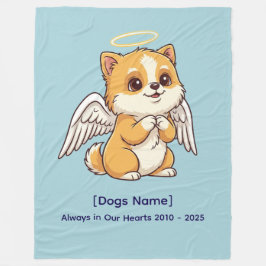 Angel Dog Fleece Blanket (Individuelle Name & Date