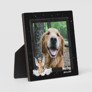 Angel Dog Golden Pet Memorial Photo Fotoplatte