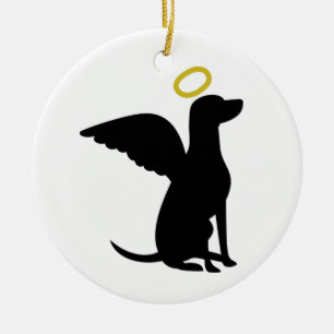 Angel Dog Keramik Ornament