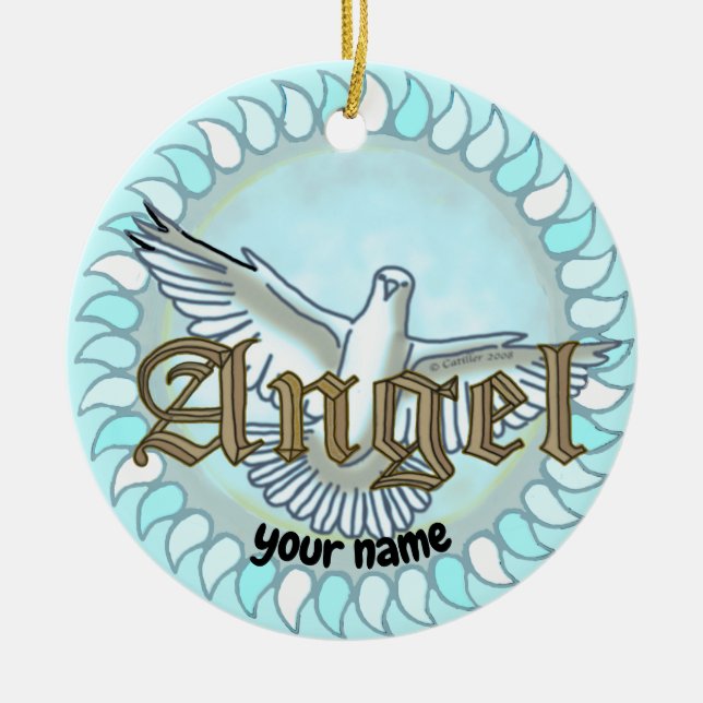 Angel-Dove-Ornament Keramik Ornament (Vorne)
