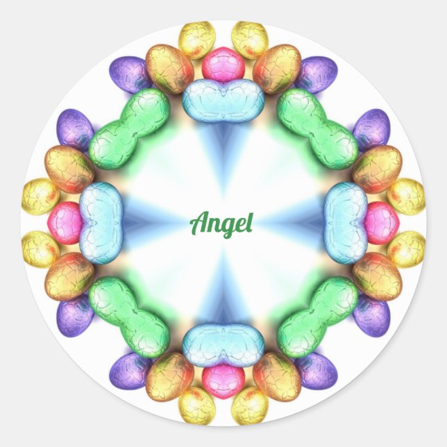 ANGEL~ EASTER WOW! Hübsche Eier zu Ostern Runder Aufkleber (Vorderseite)