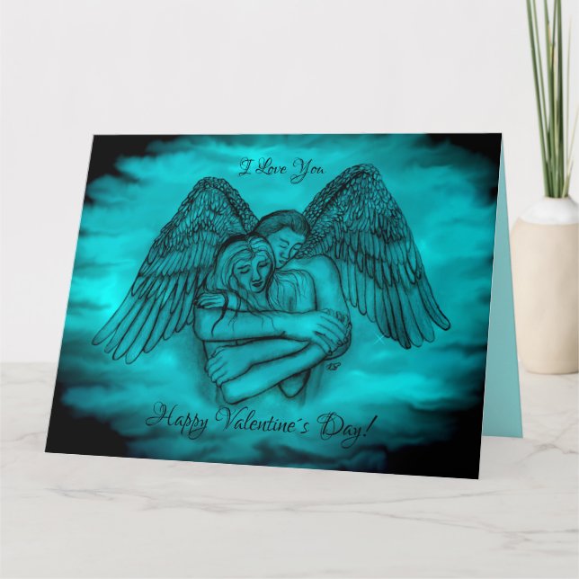 Angel Eros in der Liebe, ich Liebe dir, Valentinst Karte (Vorderseite)