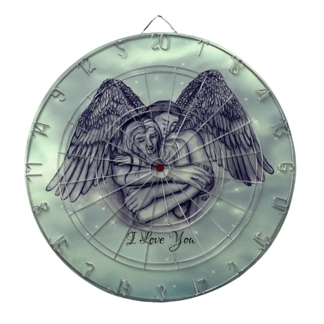 Angel Eros in der Liebe, ich Liebe Sie Dartscheibe (vorne)