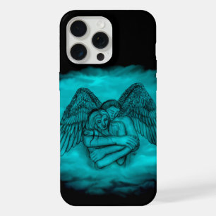 Angel Eros in Liebe in Schwarz und Grün iPhone 15 Pro Max Hülle