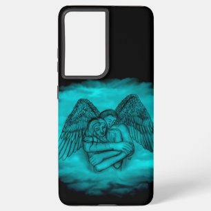 Angel Eros in Liebe in Schwarz und Grün Samsung Galaxy Hülle
