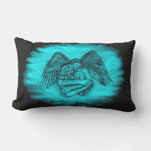 Angel Eros in Liebe , Schwarz und Grün Kissen Für Draußen