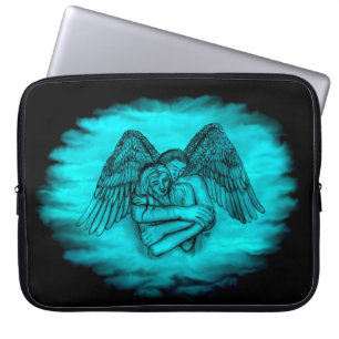 Angel Eros in Liebe , Schwarz und Grün Laptopschutzhülle