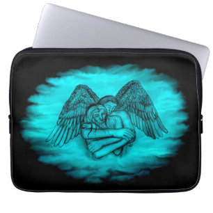 Angel Eros in Liebe , Schwarz und Grün Laptopschutzhülle