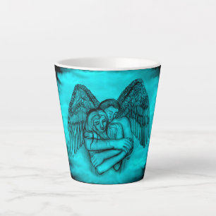 Angel Eros in Liebe , Schwarz und Grün Milchtasse