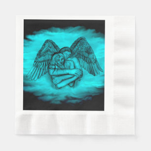 Angel Eros in Liebe , Schwarz und Grün Serviette