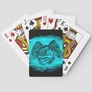 Angel Eros in Liebe , Schwarz und Grün Spielkarten