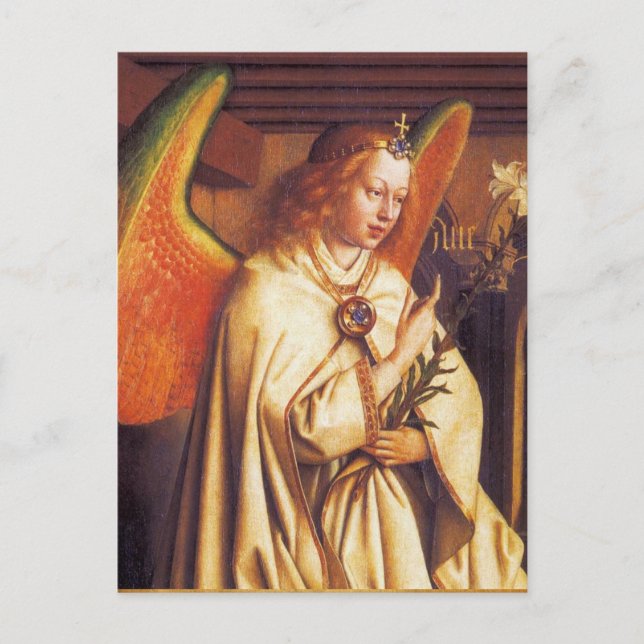 Angel, Erzengel Gabriel, Pergament Postkarte (Vorderseite)