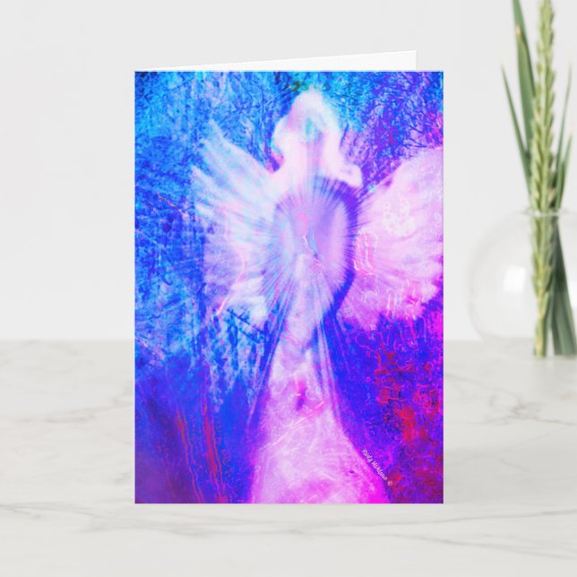 Angel Ethereal rosa Denken Sie an Ihre Grußkarte Karte (Vorderseite)