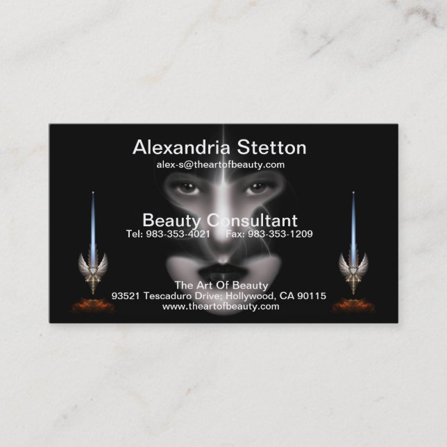 Angel Eyes Fraktal Art Horizontale Visitenkarte (Vorderseite)