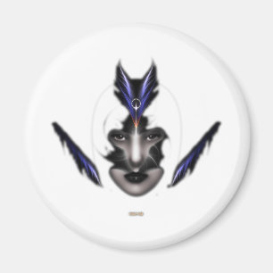 Angel Eyes Wings of Wind Fraktal Art Magnet