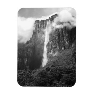 Angel Falls in Schwarz & Weiß Magnet