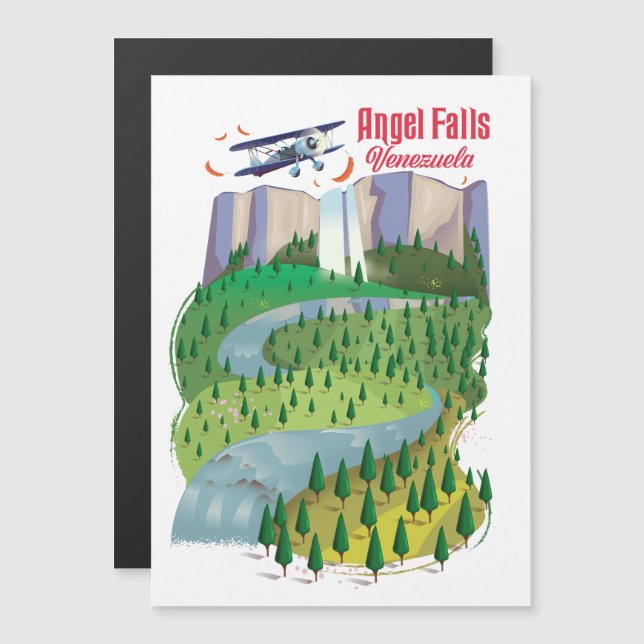 Angel Falls Venezuela Magnetkarte (Vorne/Hinten)