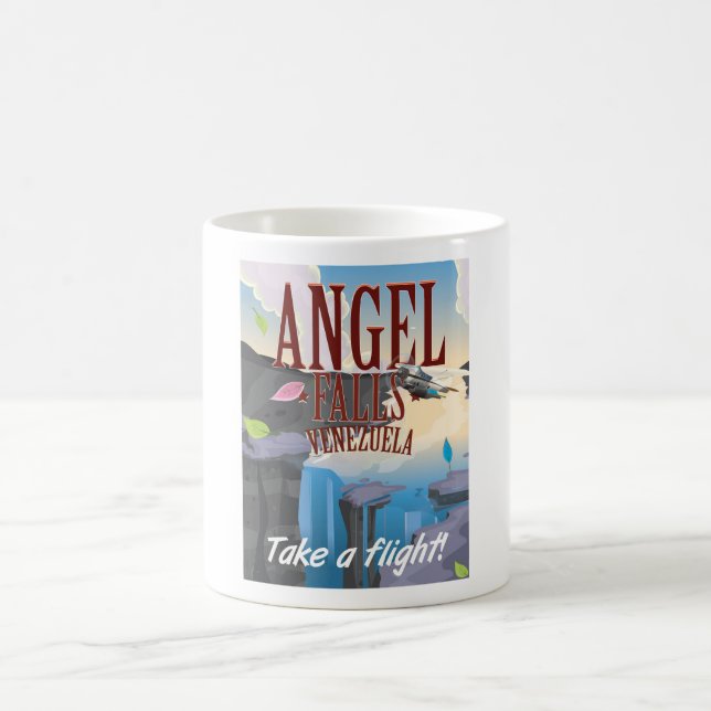 Angel Falls Venezuela Reiseplakat Kaffeetasse (Mittel)