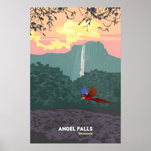 Angel Falls Venezuela Reiseposter Poster (Vorne)
