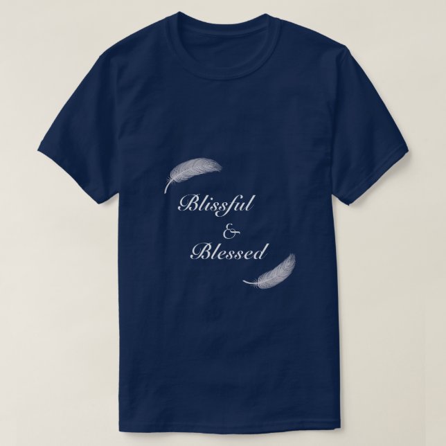 Angel Feather Blissful & Segeling Zen Blue T - Shi T-Shirt (Design vorne)