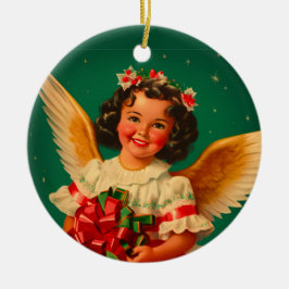 Angel "Feliz Navidad" Keramik Ornament