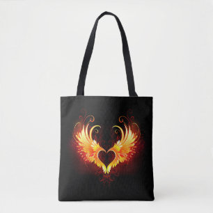Angel Fire Heart with Wings