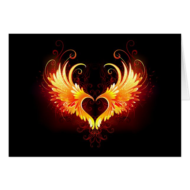 Angel Fire Heart with Wings (Vorderseite (Horizontal))