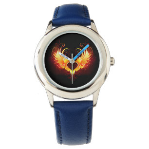 Angel Fire Heart with Wings Armbanduhr