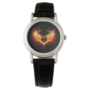 Angel Fire Heart with Wings Armbanduhr