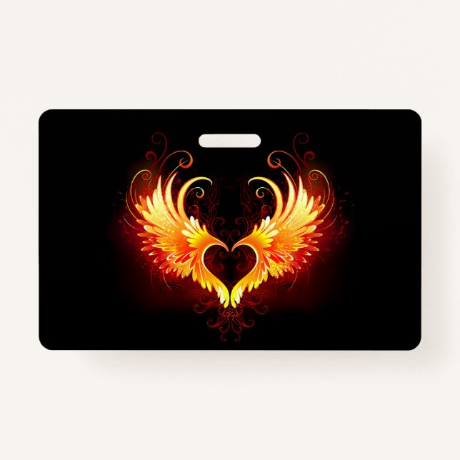 Angel Fire Heart with Wings Ausweis (Vorderseite)