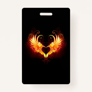 Angel Fire Heart with Wings Ausweis